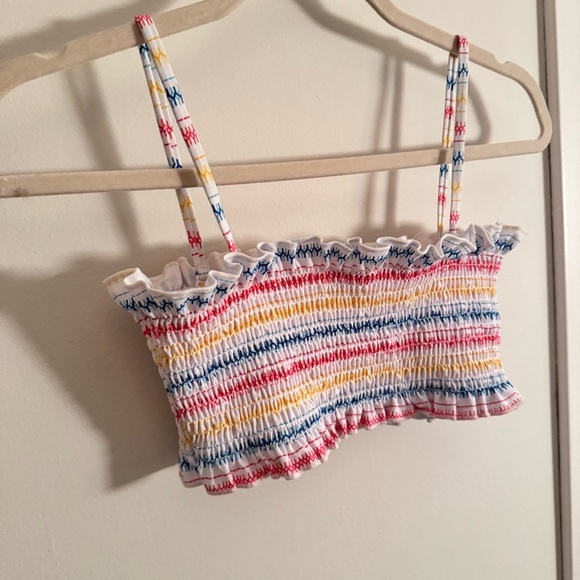SOLID & STRIPED smocked colorful bikini top - Picture 2 of 4